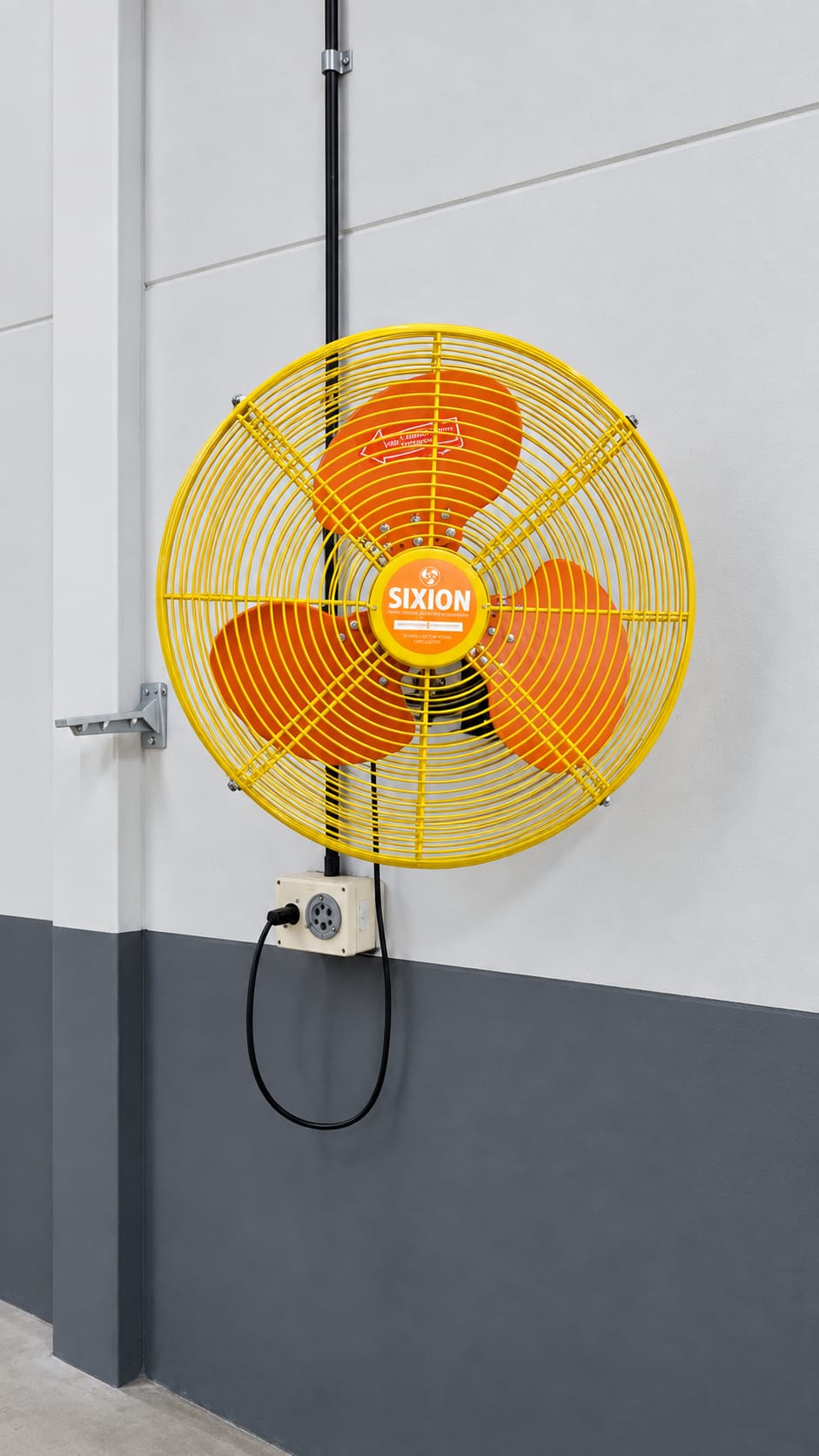 Ventilador de Parede AP 60 da Sixion instalado no suporte de parede